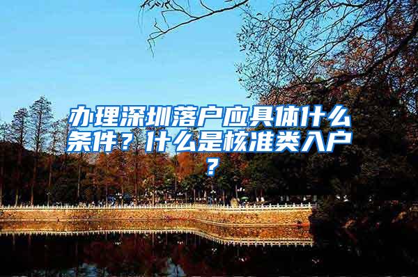 办理深圳落户应具体什么条件？什么是核准类入户？