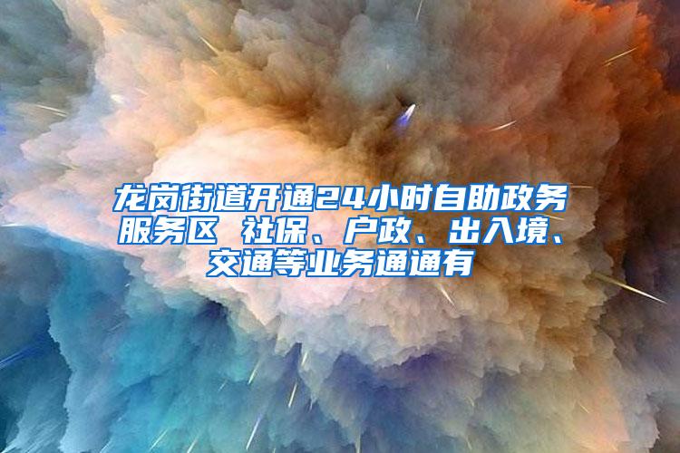 龙岗街道开通24小时自助政务服务区 社保、户政、出入境、交通等业务通通有