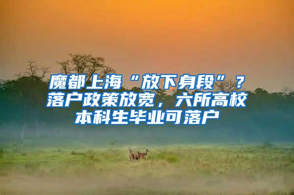 魔都上海“放下身段”？落户政策放宽，六所高校本科生毕业可落户