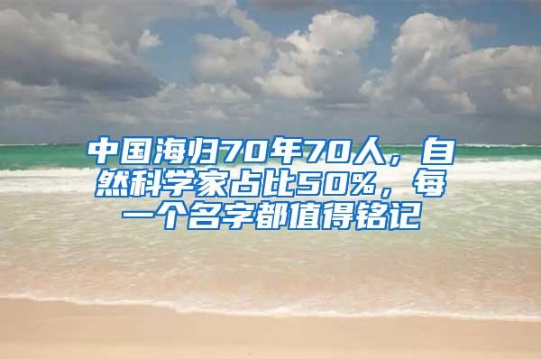 中国海归70年70人，自然科学家占比50%，每一个名字都值得铭记