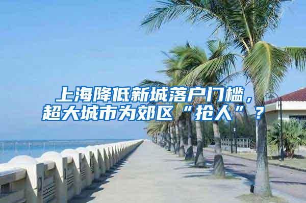 上海降低新城落户门槛，超大城市为郊区“抢人”？