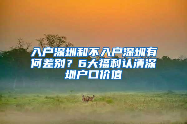 入户深圳和不入户深圳有何差别？6大福利认清深圳户口价值