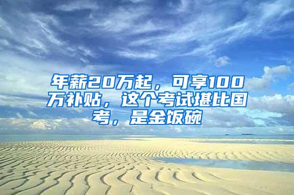 年薪20万起，可享100万补贴，这个考试堪比国考，是金饭碗