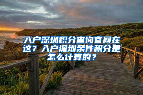 入户深圳积分查询官网在这？入户深圳条件积分是怎么计算的？