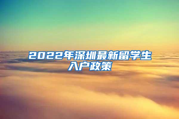 2022年深圳最新留学生入户政策