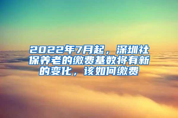 2022年7月起，深圳社保养老的缴费基数将有新的变化，该如何缴费