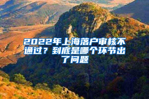 2022年上海落户审核不通过？到底是哪个环节出了问题