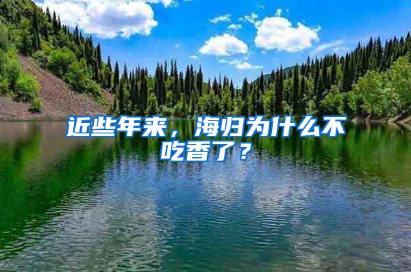 近些年来，海归为什么不吃香了？