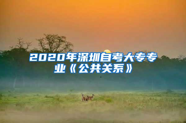 2020年深圳自考大专专业《公共关系》