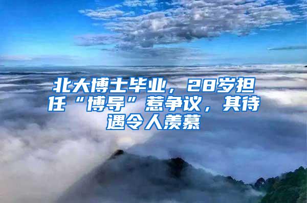 北大博士毕业，28岁担任“博导”惹争议，其待遇令人羡慕