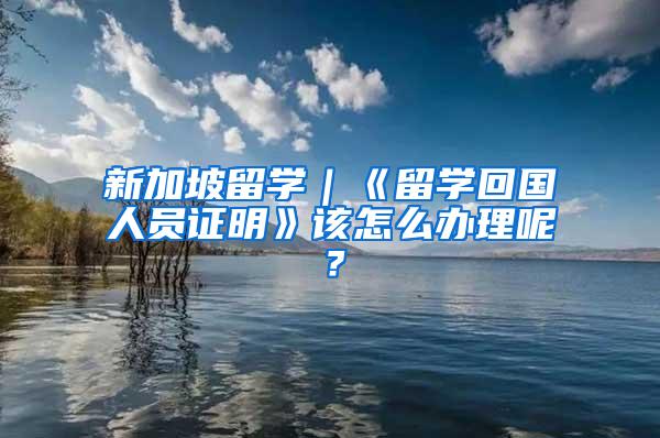 新加坡留学｜《留学回国人员证明》该怎么办理呢？