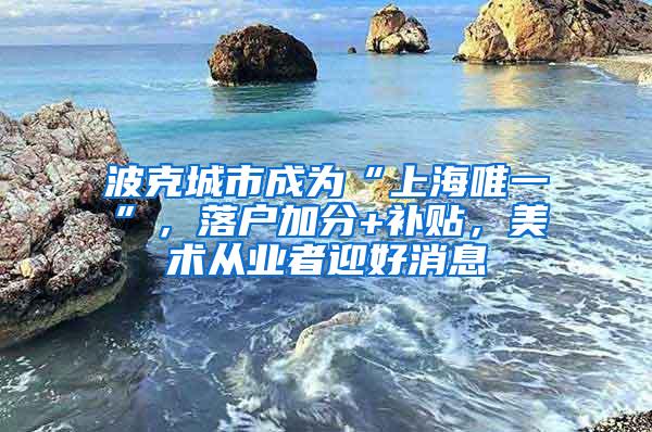 波克城市成为“上海唯一”，落户加分+补贴，美术从业者迎好消息