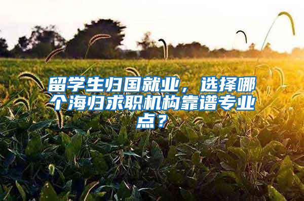 留学生归国就业，选择哪个海归求职机构靠谱专业点？