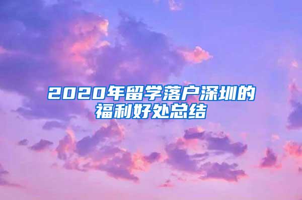 2020年留学落户深圳的福利好处总结
