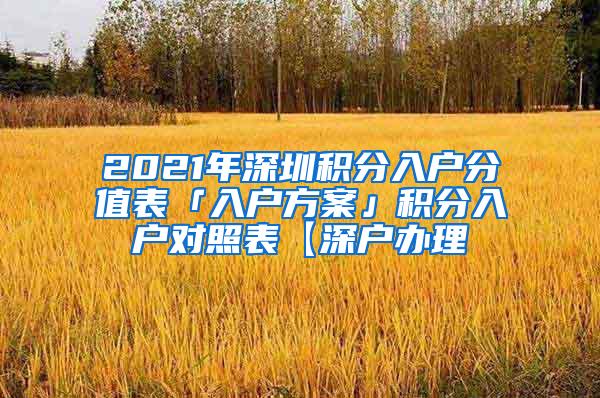 2021年深圳积分入户分值表「入户方案」积分入户对照表【深户办理