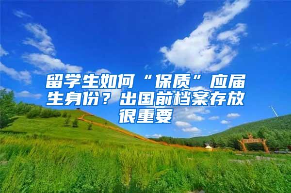 留学生如何“保质”应届生身份？出国前档案存放很重要