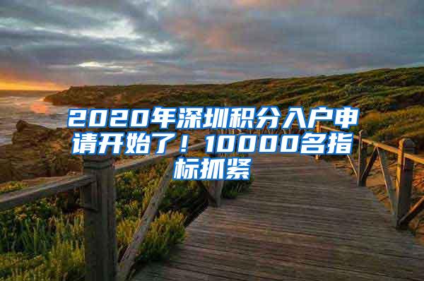 2020年深圳积分入户申请开始了！10000名指标抓紧