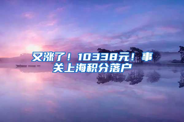 又涨了！10338元！事关上海积分落户