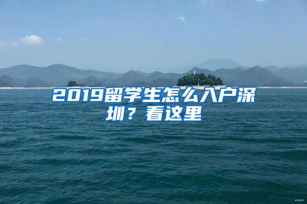 2019留学生怎么入户深圳？看这里