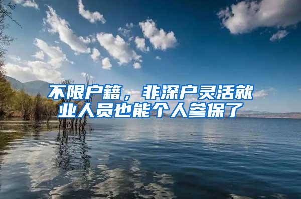 不限户籍，非深户灵活就业人员也能个人参保了