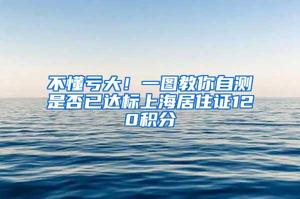 不懂亏大！一图教你自测是否已达标上海居住证120积分