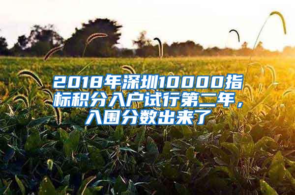 2018年深圳10000指标积分入户试行第二年，入围分数出来了