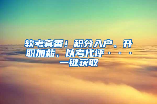 软考真香！积分入户、升职加薪、以考代评···一键获取