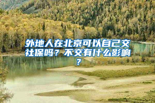 外地人在北京可以自己交社保吗？不交有什么影响？