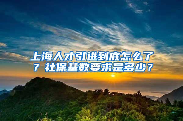 上海人才引进到底怎么了？社保基数要求是多少？