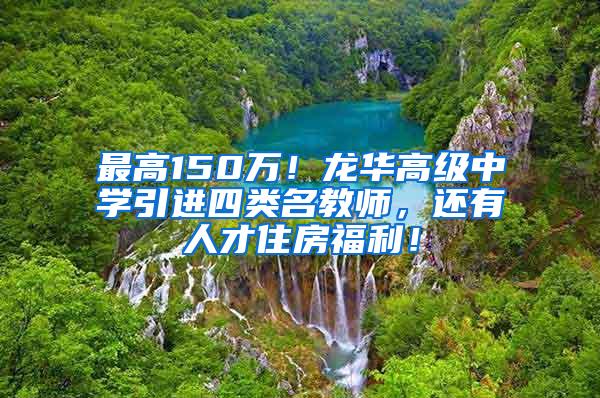 最高150万！龙华高级中学引进四类名教师，还有人才住房福利！