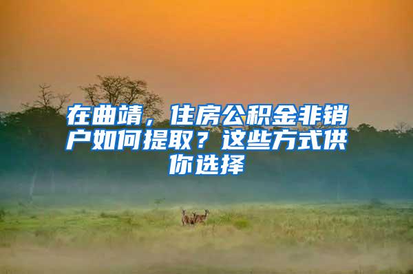 在曲靖，住房公积金非销户如何提取？这些方式供你选择