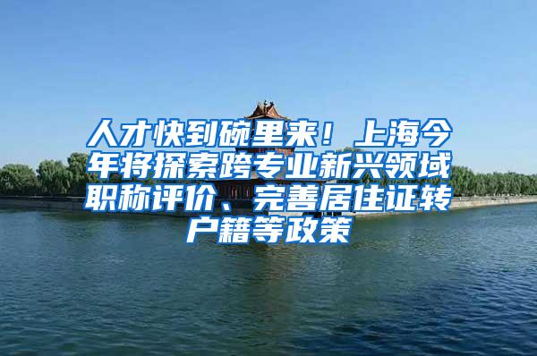 人才快到碗里来！上海今年将探索跨专业新兴领域职称评价、完善居住证转户籍等政策