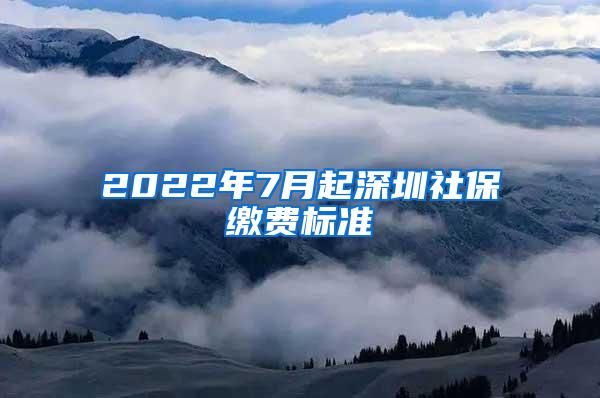 2022年7月起深圳社保缴费标准