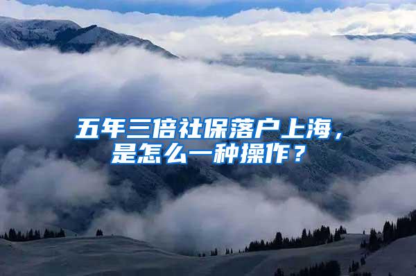 五年三倍社保落户上海，是怎么一种操作？