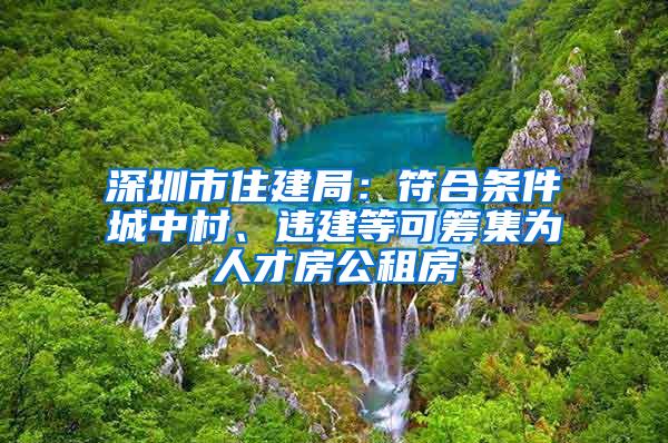 深圳市住建局：符合条件城中村、违建等可筹集为人才房公租房