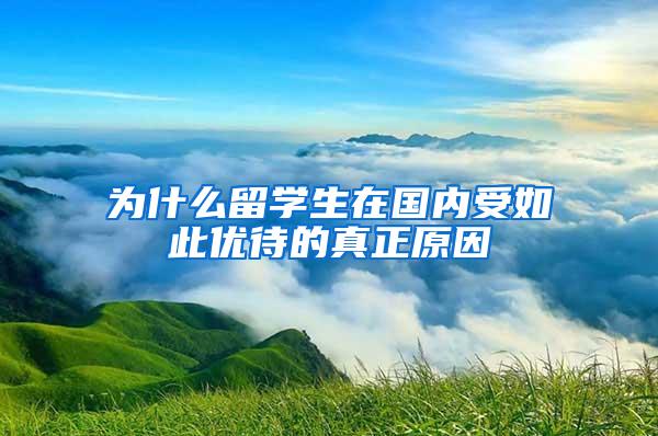 为什么留学生在国内受如此优待的真正原因