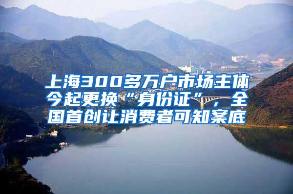 上海300多万户市场主体今起更换“身份证”，全国首创让消费者可知案底