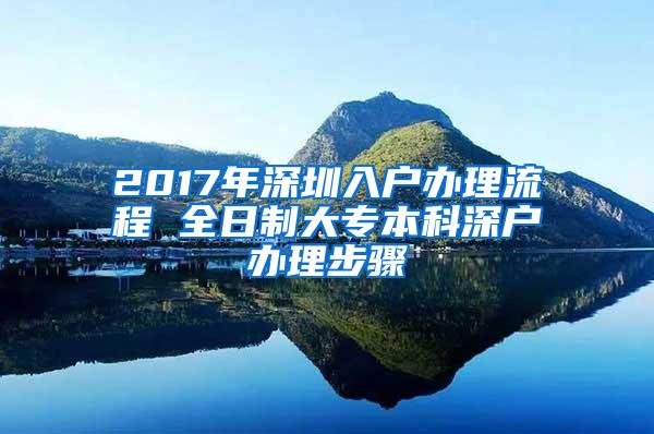 2017年深圳入户办理流程 全日制大专本科深户办理步骤