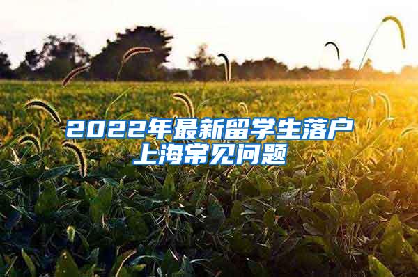 2022年最新留学生落户上海常见问题