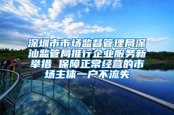 深圳市市场监督管理局深汕监管局推行企业服务新举措 保障正常经营的市场主体一户不流失