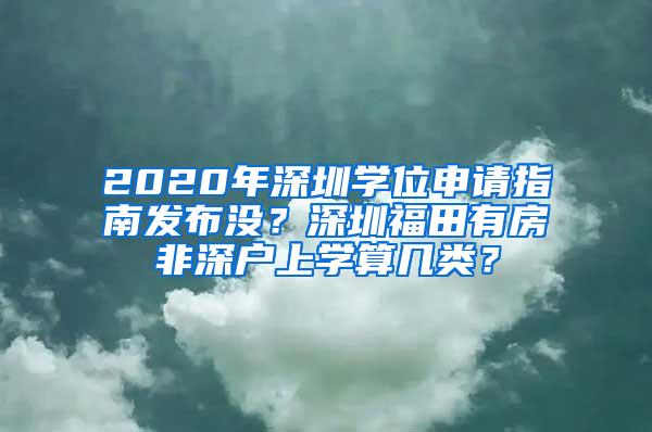 2020年深圳学位申请指南发布没？深圳福田有房非深户上学算几类？