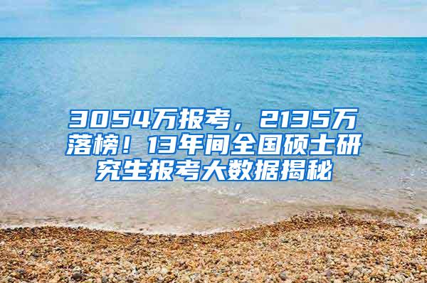 3054万报考，2135万落榜！13年间全国硕士研究生报考大数据揭秘