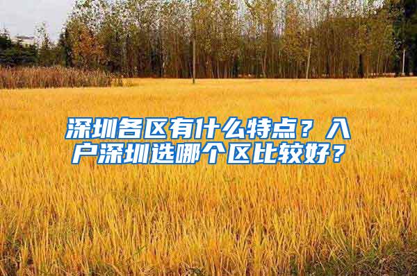 深圳各区有什么特点？入户深圳选哪个区比较好？