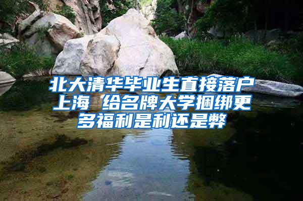 北大清华毕业生直接落户上海 给名牌大学捆绑更多福利是利还是弊