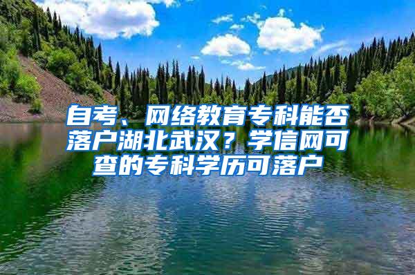 自考、网络教育专科能否落户湖北武汉？学信网可查的专科学历可落户