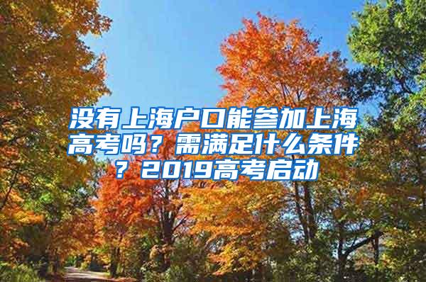 没有上海户口能参加上海高考吗？需满足什么条件？2019高考启动