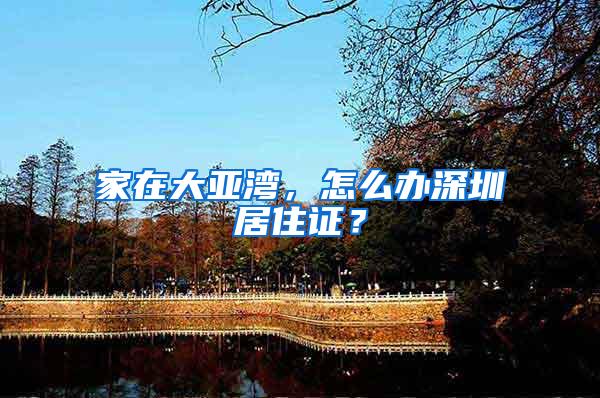 家在大亚湾，怎么办深圳居住证？