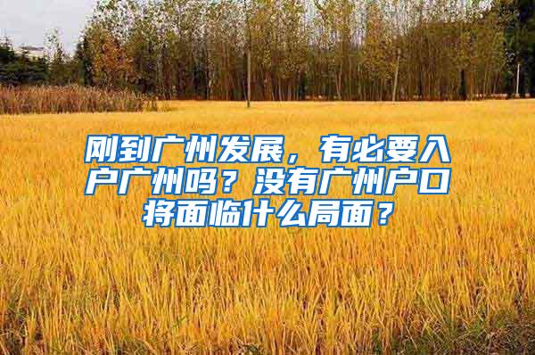 刚到广州发展，有必要入户广州吗？没有广州户口将面临什么局面？