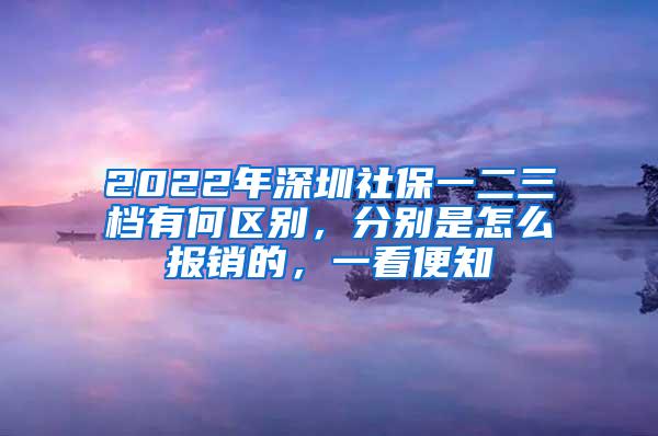 2022年深圳社保一二三档有何区别，分别是怎么报销的，一看便知