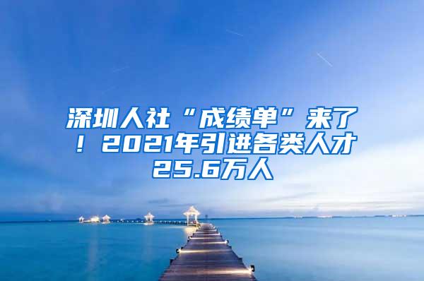 深圳人社“成绩单”来了！2021年引进各类人才25.6万人